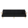 Voir la diapositive 4 : VIDAXL Canape-lit avec accoudoirs noir tissu