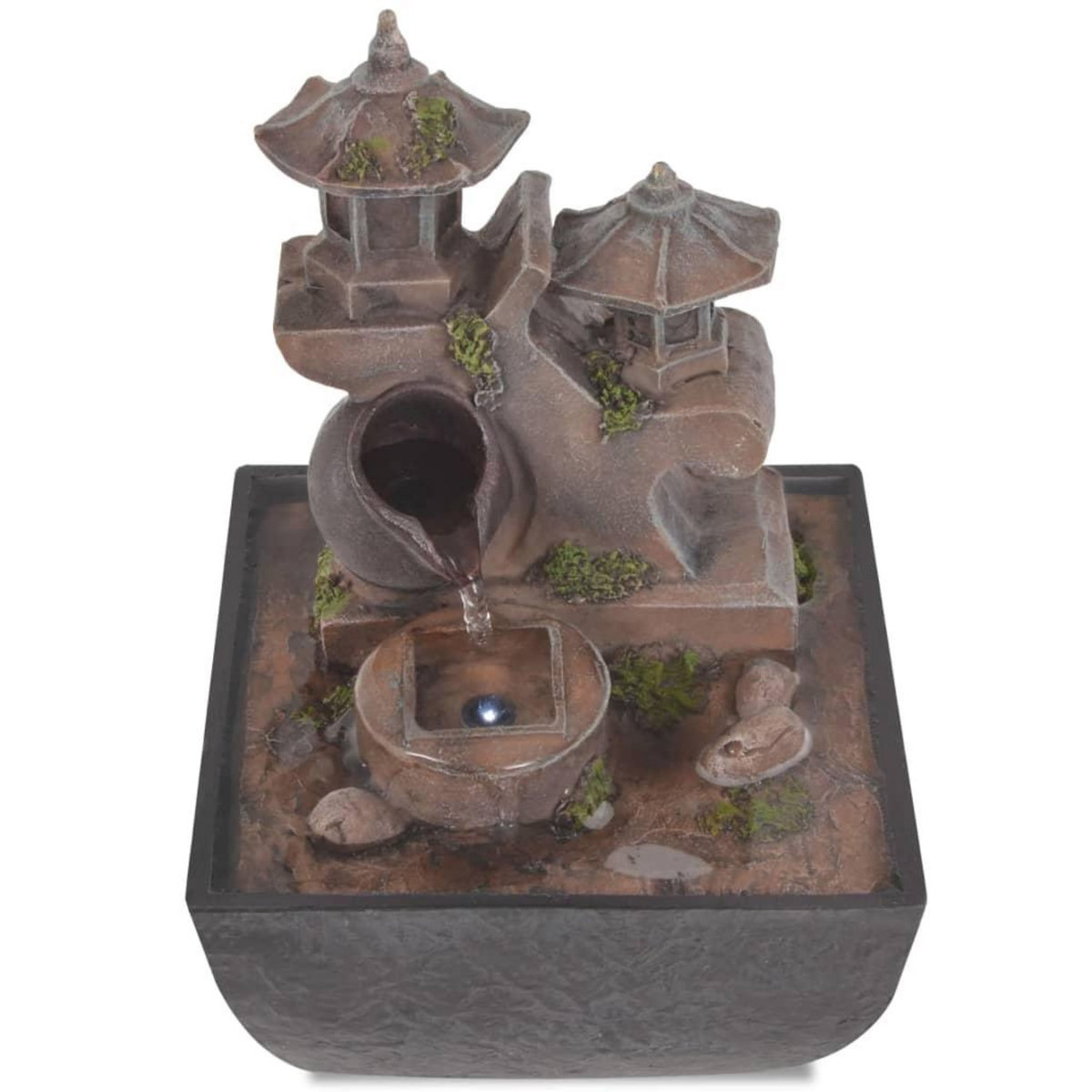 VIDAXL Fontaine d'interieur avec lampe LED Polyresine