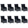 Voir la diapositive 3 : VIDAXL Ensemble a manger d'exterieur 9pcs et coussins rotin gris fonce