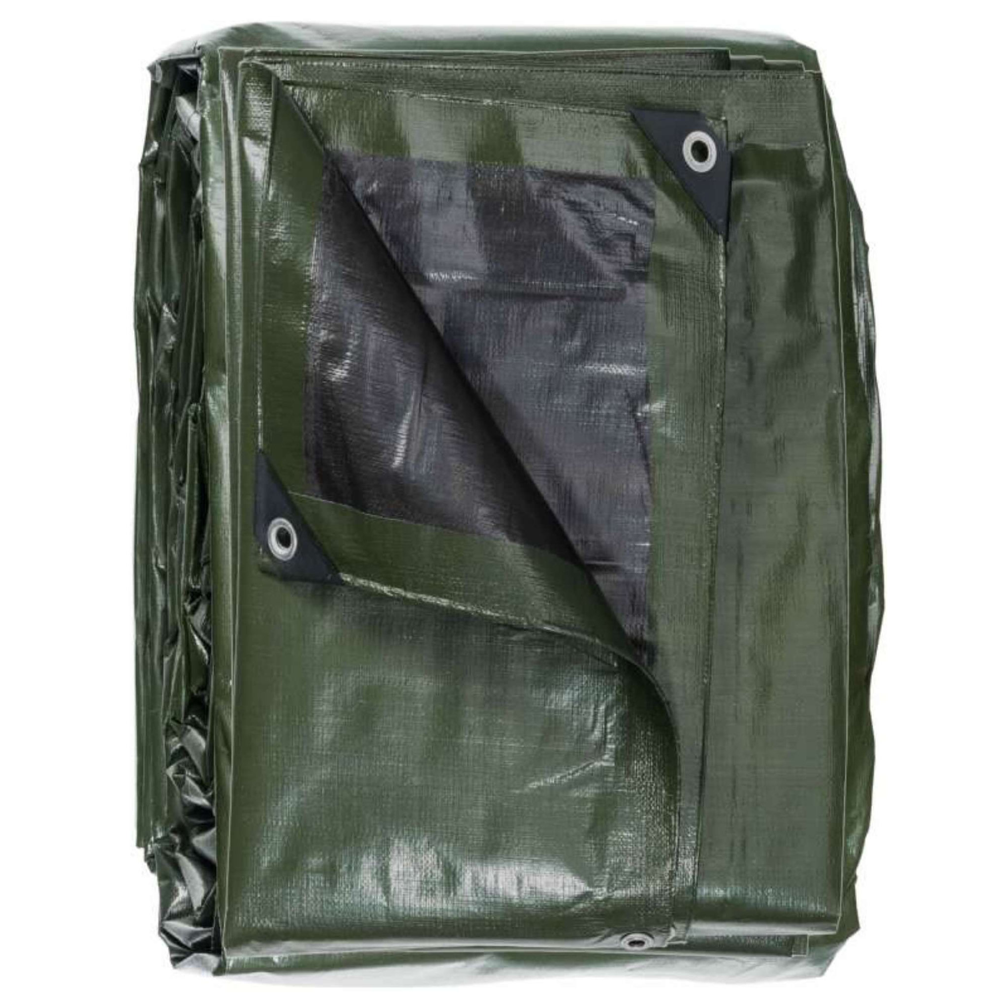 Voir la diapositive 4 :  Bâche multifonctions noire et verte  240 g/m2 Werkapro 4 x 5 m