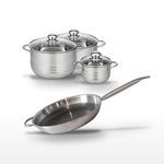 ELO Lot 1 Poêle 32cm et 3 Faitouts 14/20/24cm Elo Relief Solution