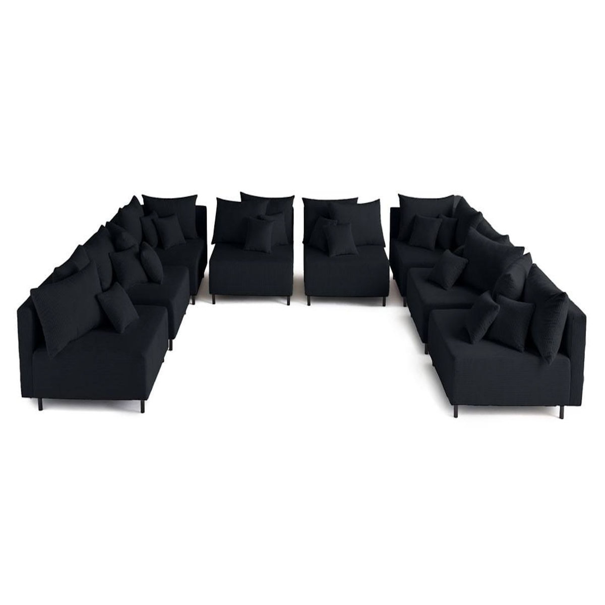 LISA DESIGN Edinburg - canapé modulable panoramique 8 places - en velours côtelé