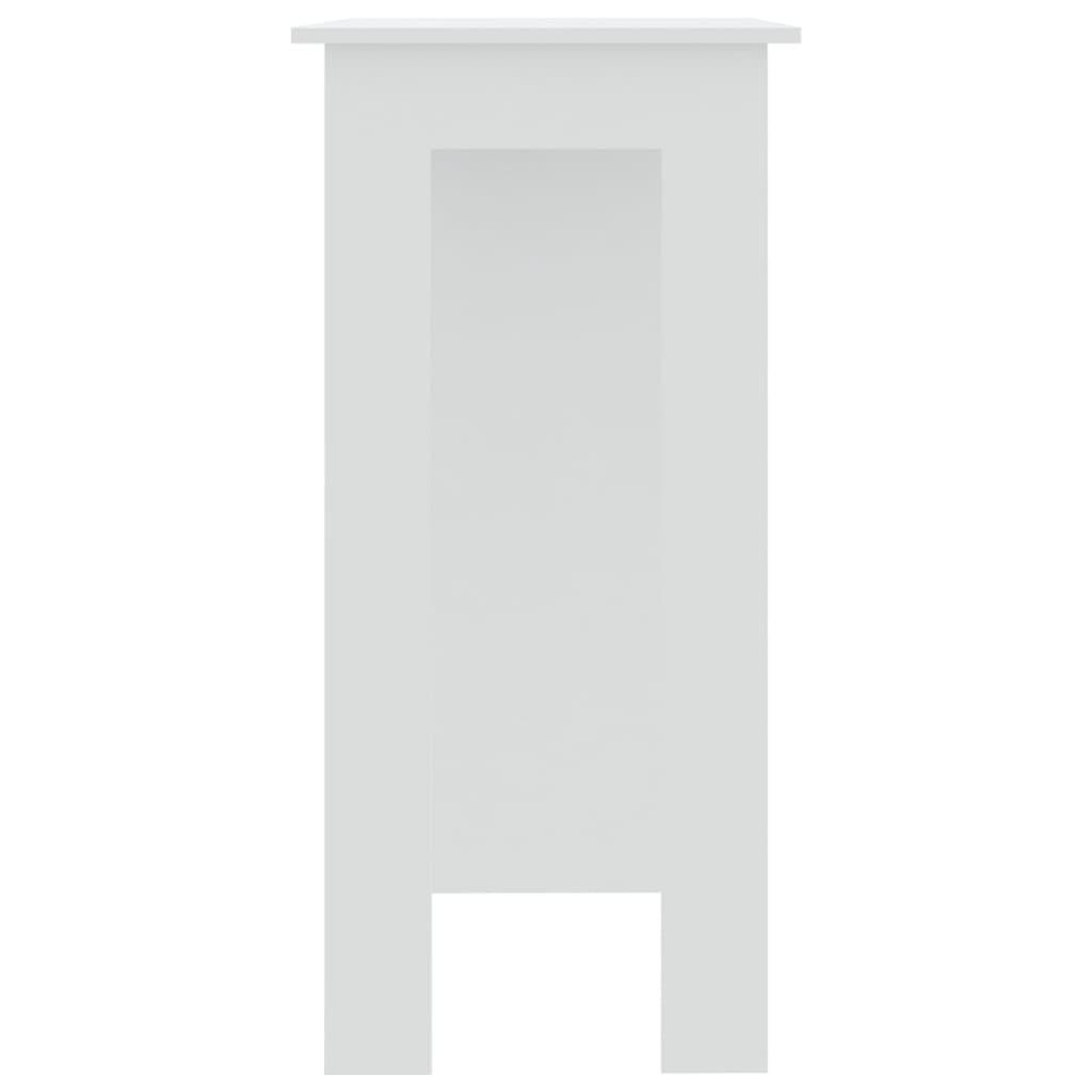 Voir la diapositive 4 : VIDAXL Table de bar et etagere Blanc 102x50x103,5 cm Bois d'ingenierie