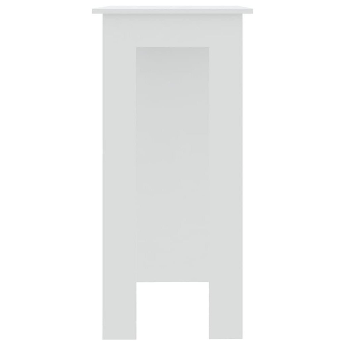 VIDAXL Table de bar et etagere Blanc 102x50x103,5 cm Bois d'ingenierie