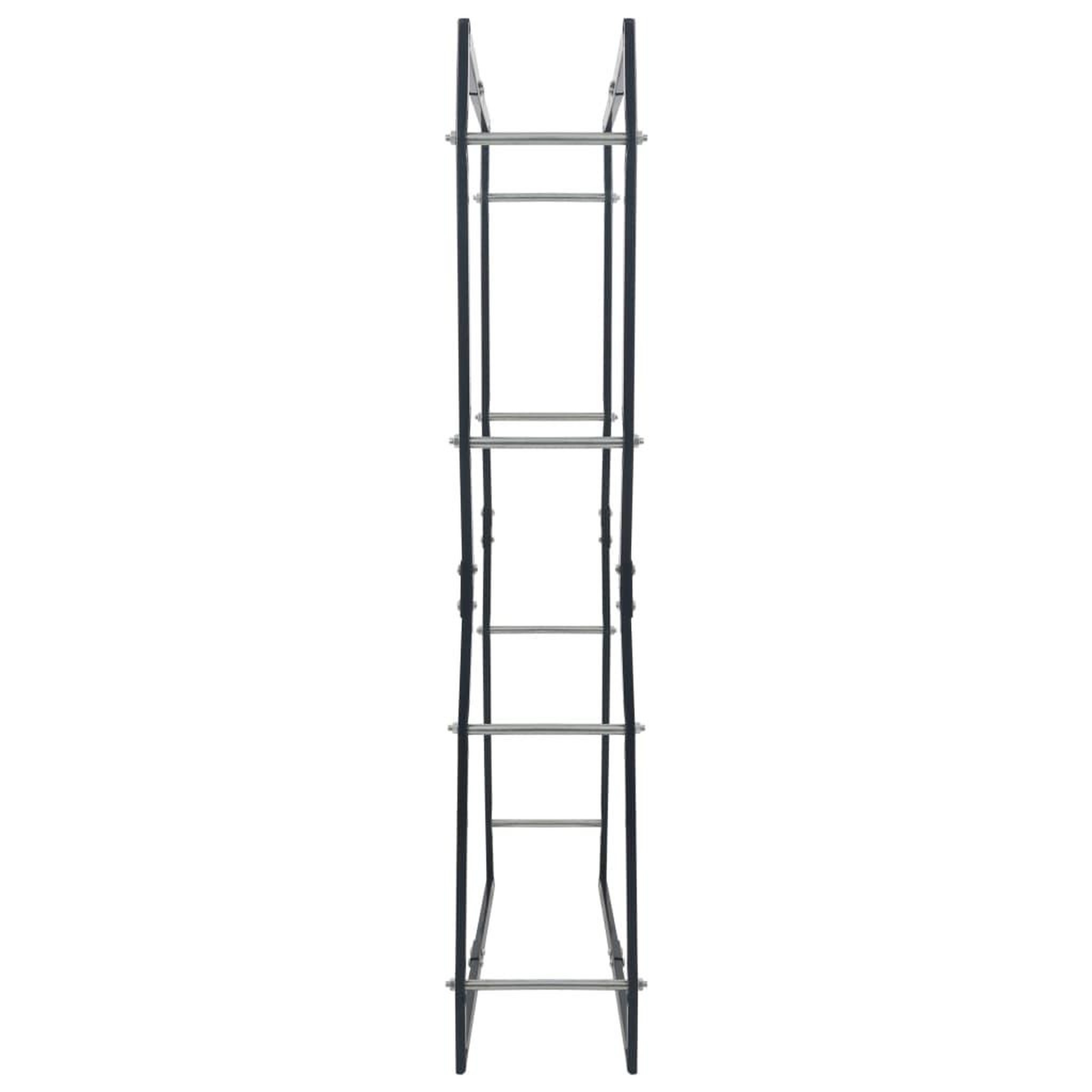 Voir la diapositive 4 : VIDAXL Portant de bois de chauffage noir 80x25x150 cm acier