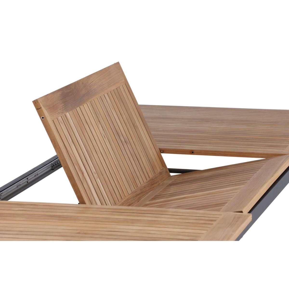 Paris Prix Table de Jardin Extensible en Teck  Panama  224-320cm Naturel & Noir