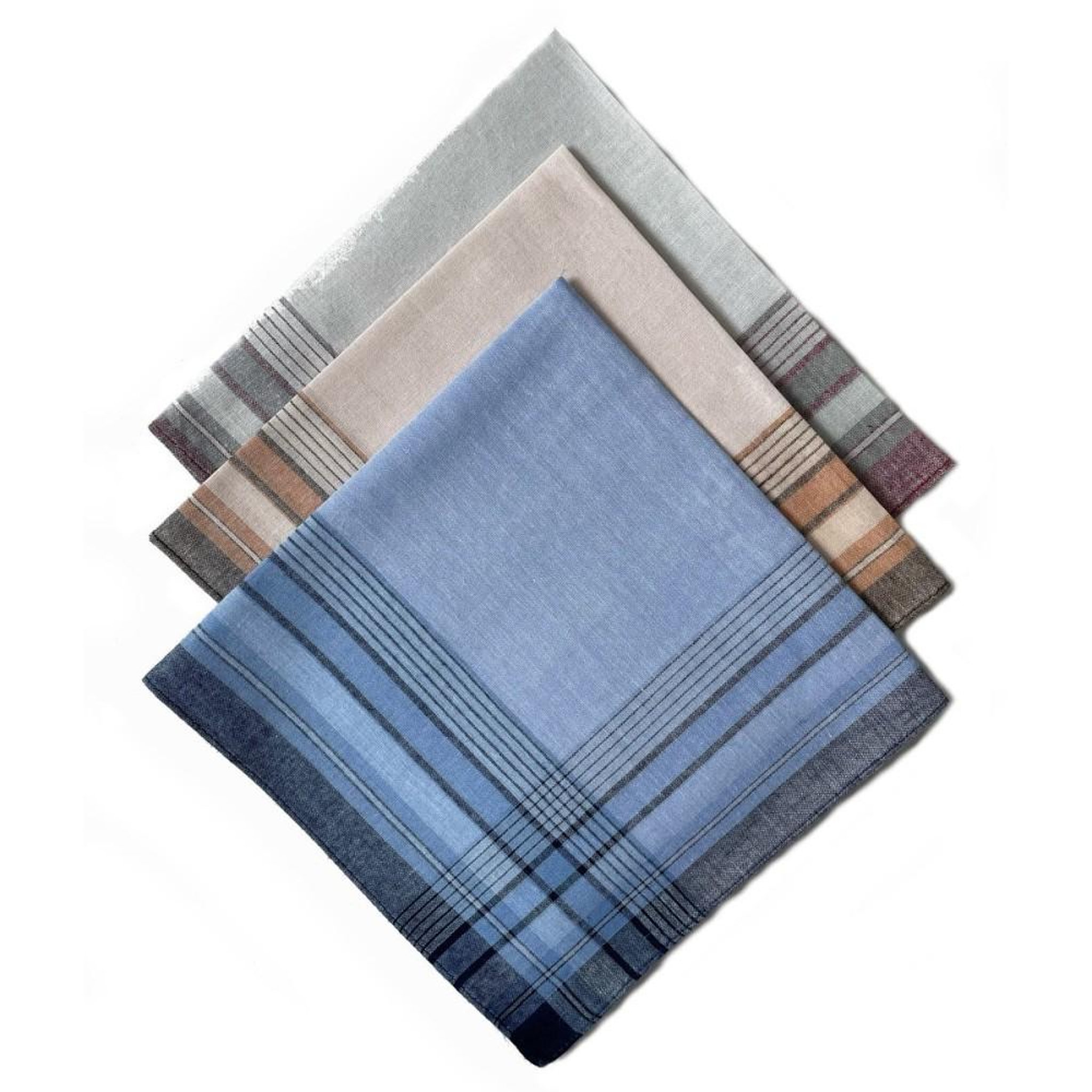 VANDERSICKEL Lot de 12 mouchoirs Homme MATHIEU 40x40cm 100% coton