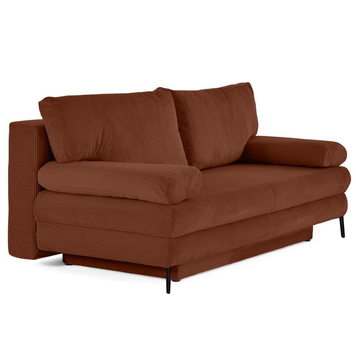 BEST MOBILIER Elton - canapé 3 places convertible avec coffre en velours côtelé