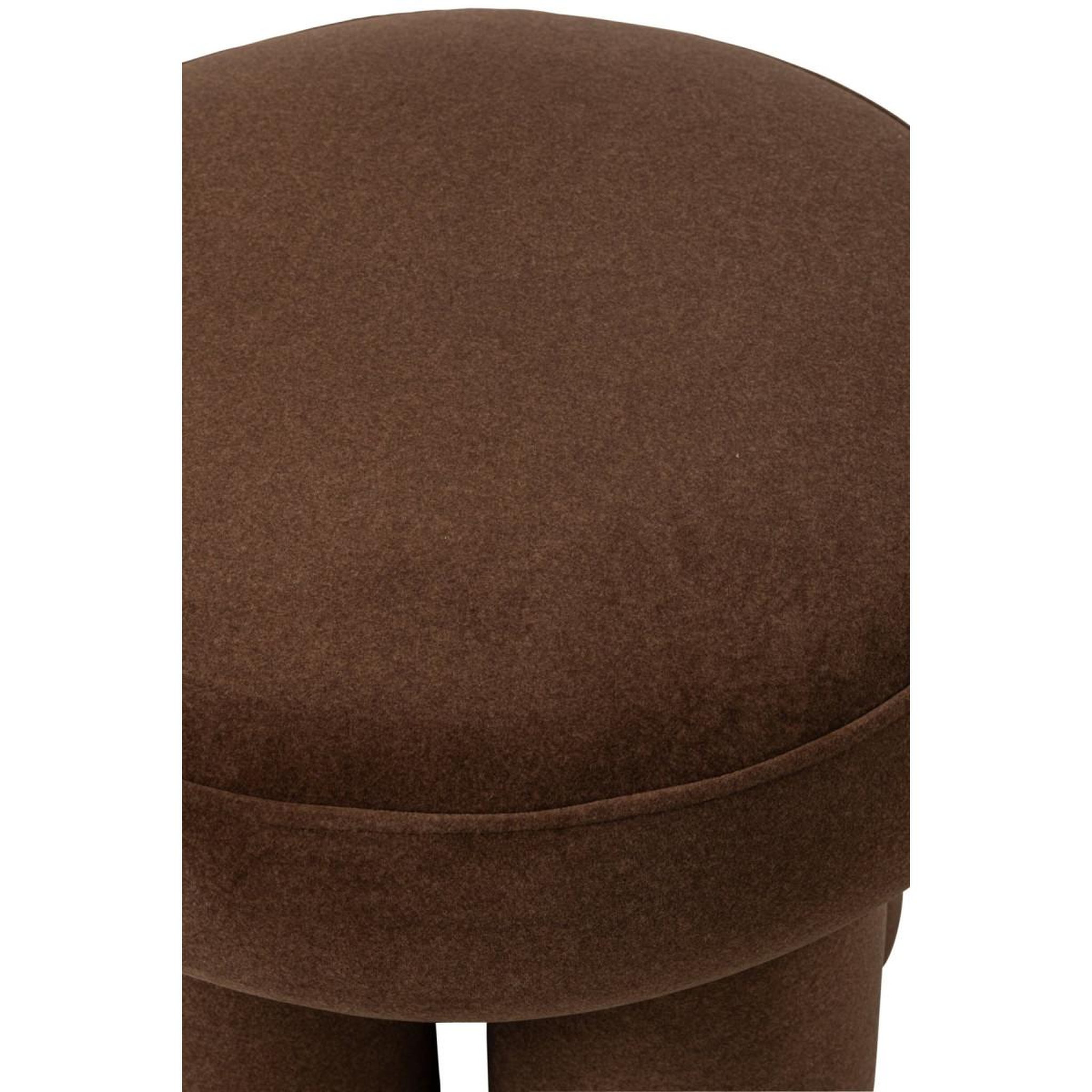 Voir la diapositive 3 : J-LINE Pouf rond sur pieds  champi  48cm taupe
