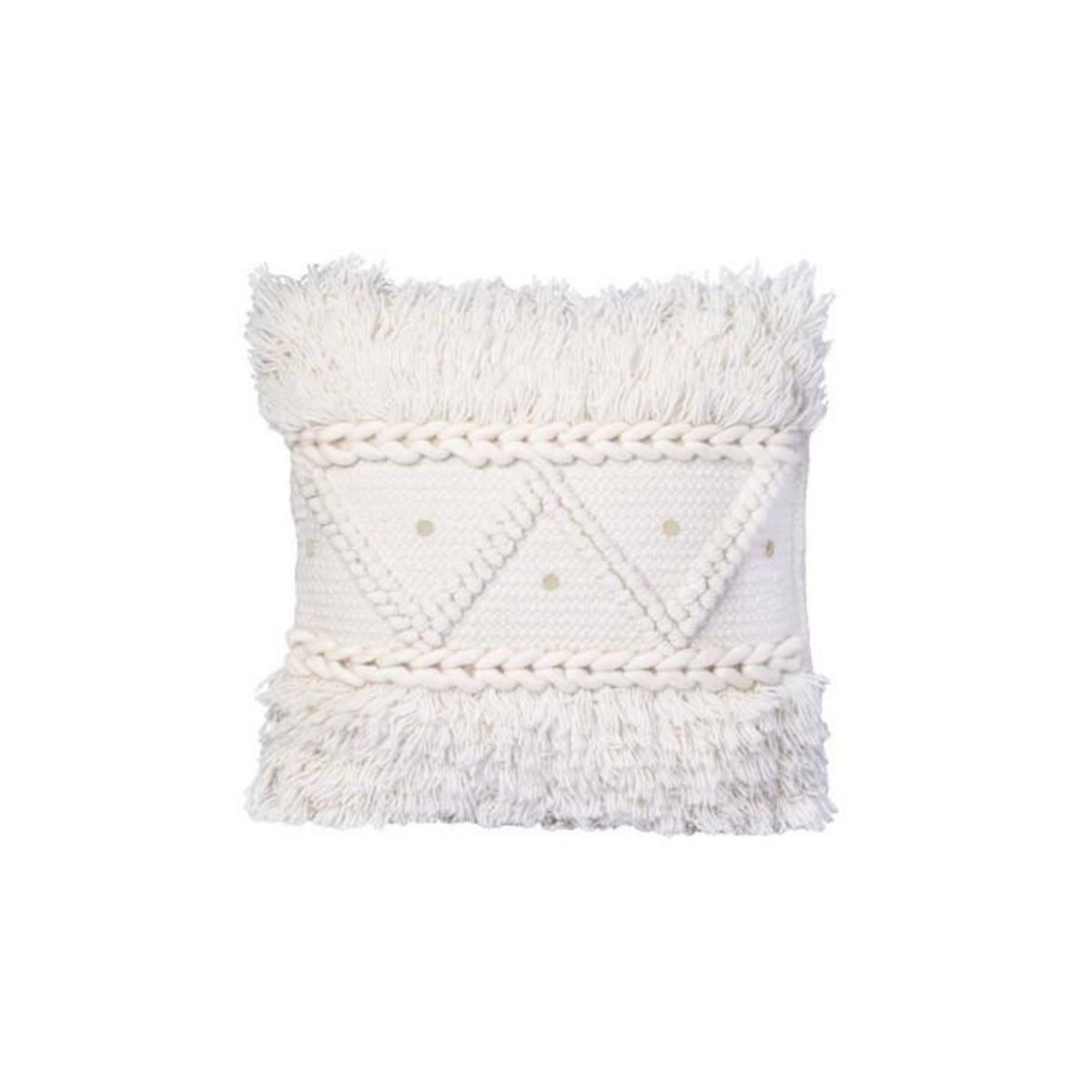 Paris Prix Coussin Tissé à la Main  Bohist  45x45cm Crème