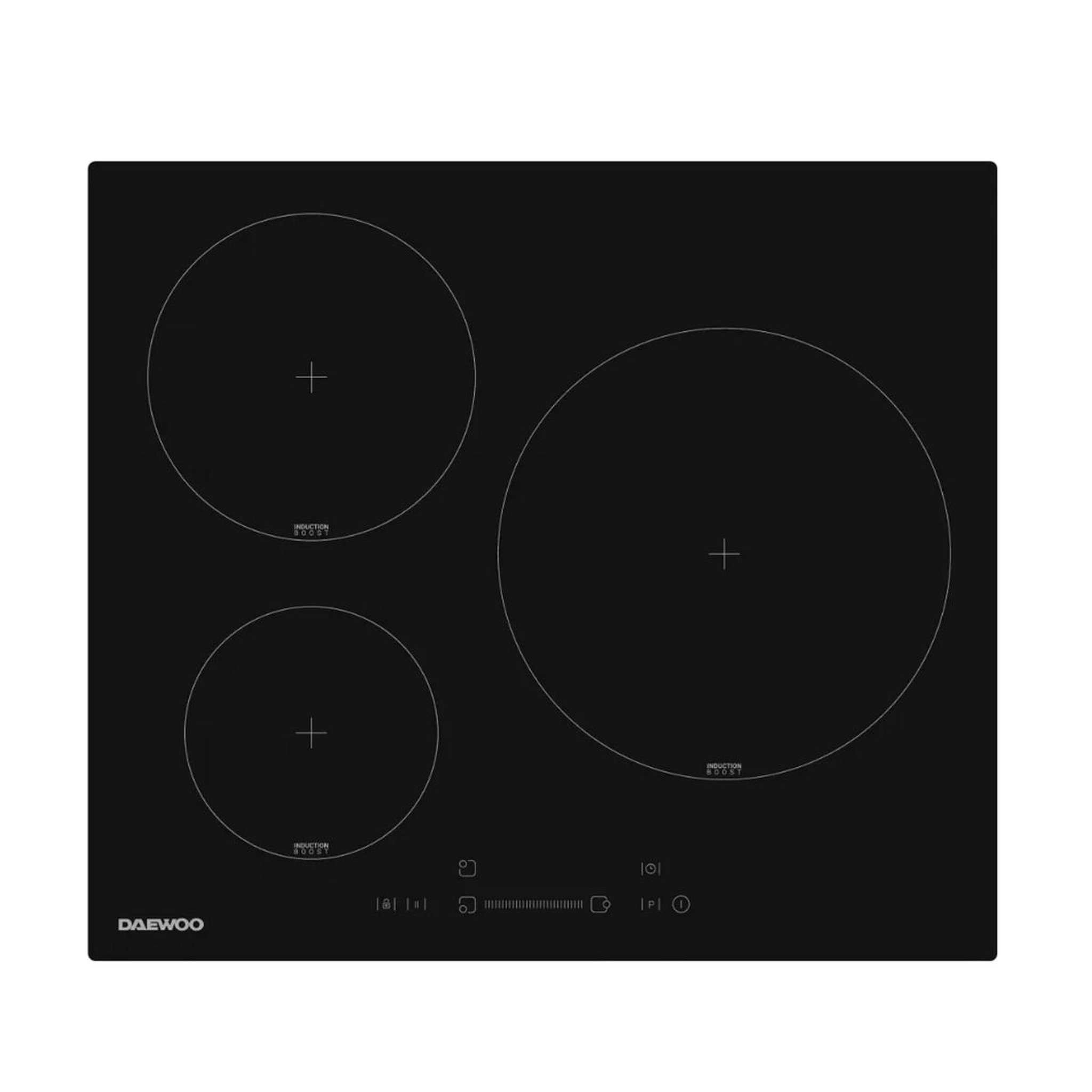 Daewoo Table de cuisson induction 60cm 3 feux 7200w noir - bh6isf31bnm-fr