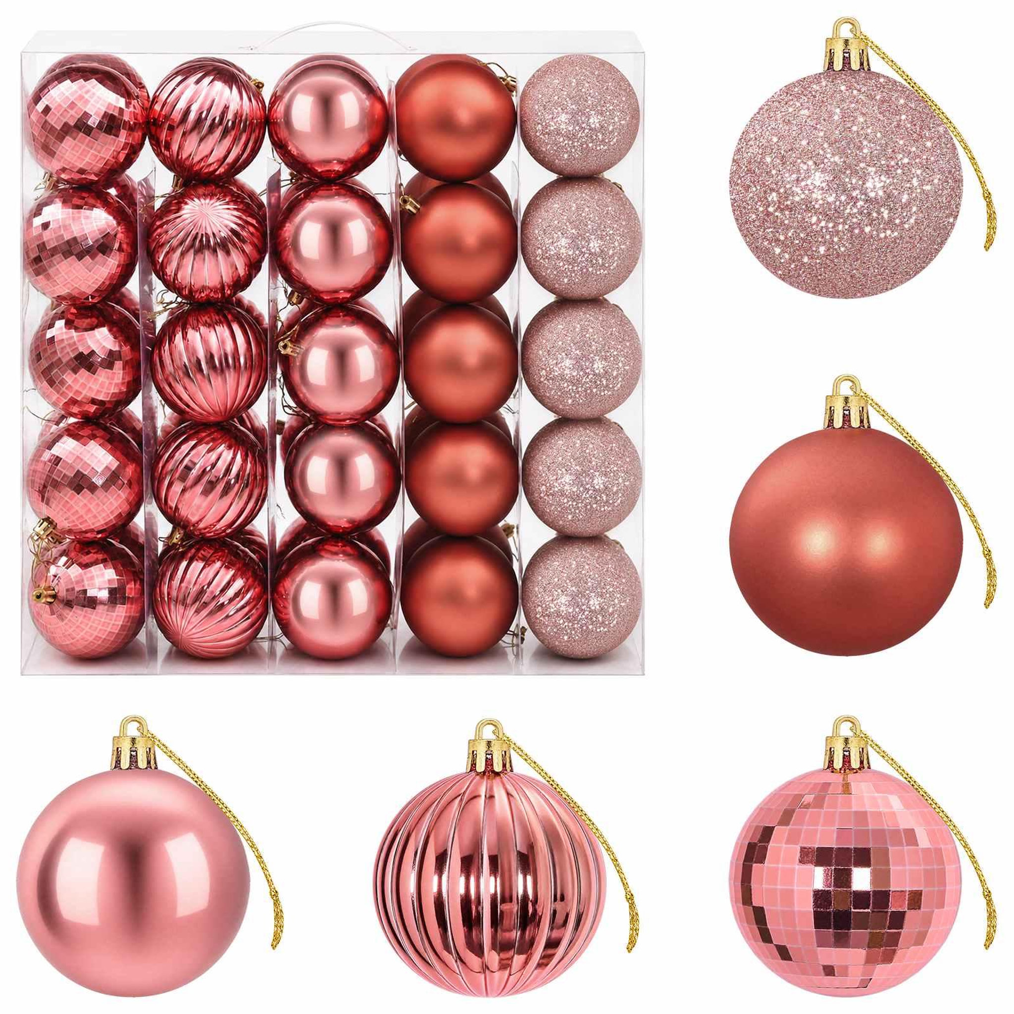 VIDAXL Ensemble de boules de Noël 75 pc Rose et vieux rose 6 cm