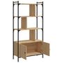 Voir la diapositive 4 : VIDAXL Bibliotheque avec portes chene sonoma 76,5x30x154,5 cm