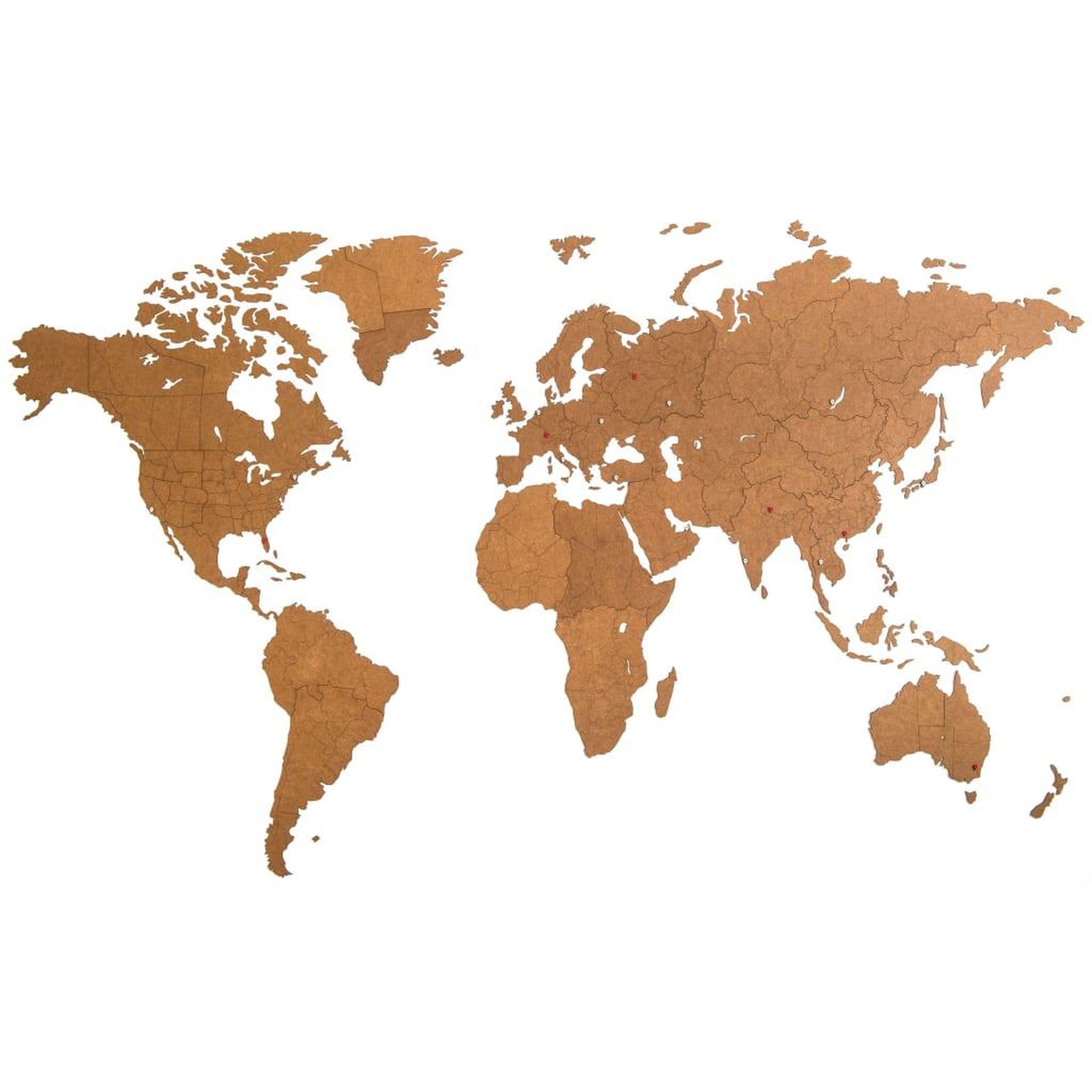 Voir la diapositive 1 : MiMi Innovations MiMi Innovations Decoration carte du monde mural Bois Marron 280x170cm