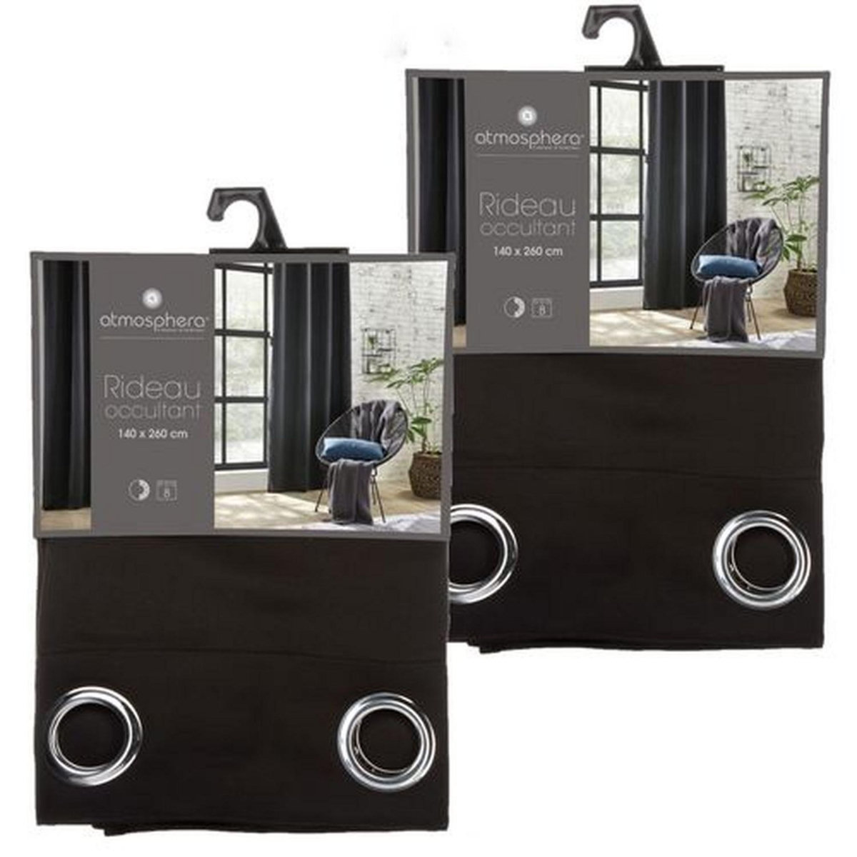 TOILINUX Lot de 2 Rideaux occultants Louisa