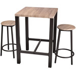DIVERS Table bar avec tabourets indus Dock - Noir