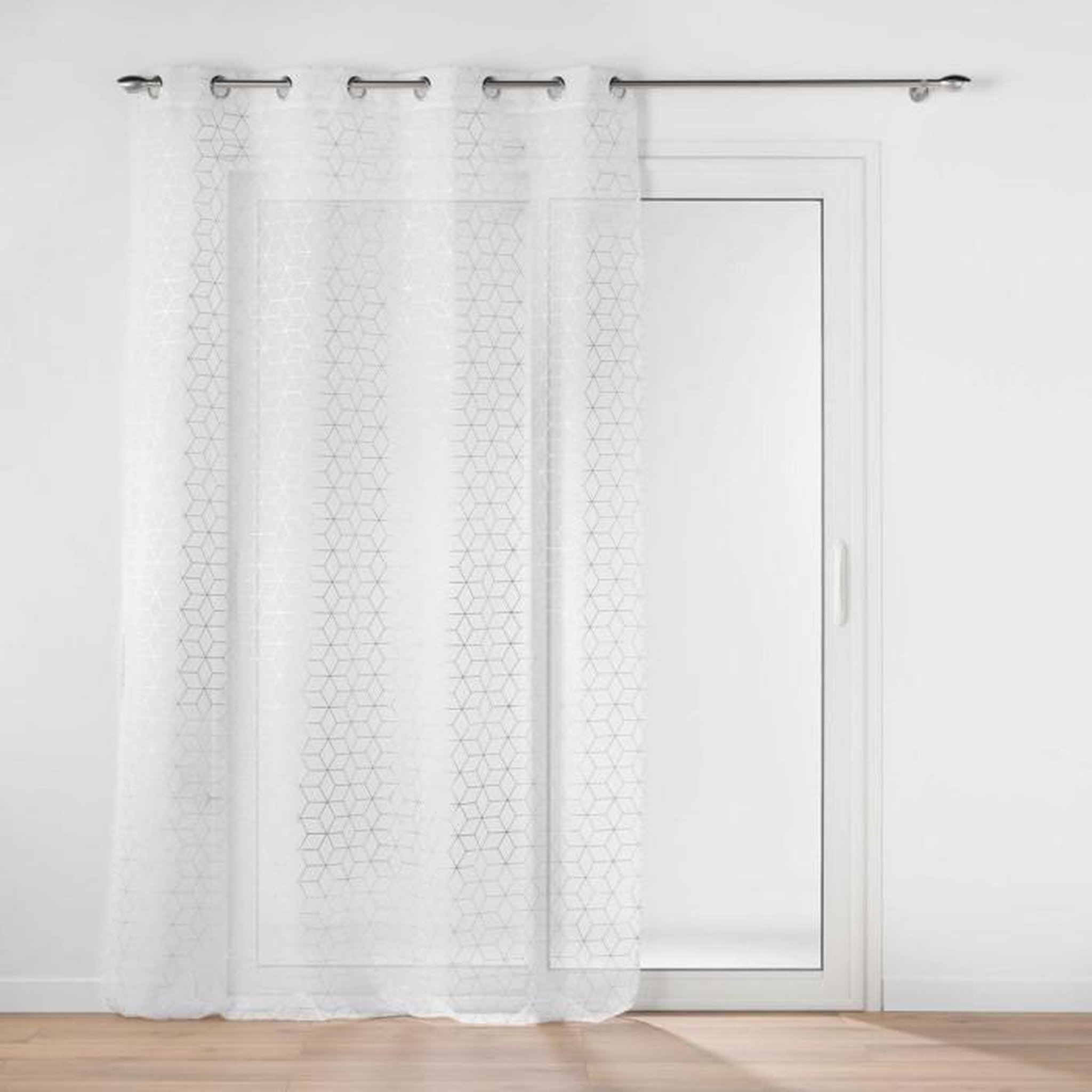 Voir la diapositive 1 : Paris Prix Rideau Voilage à Œillets  Milo  140x280cm Argent