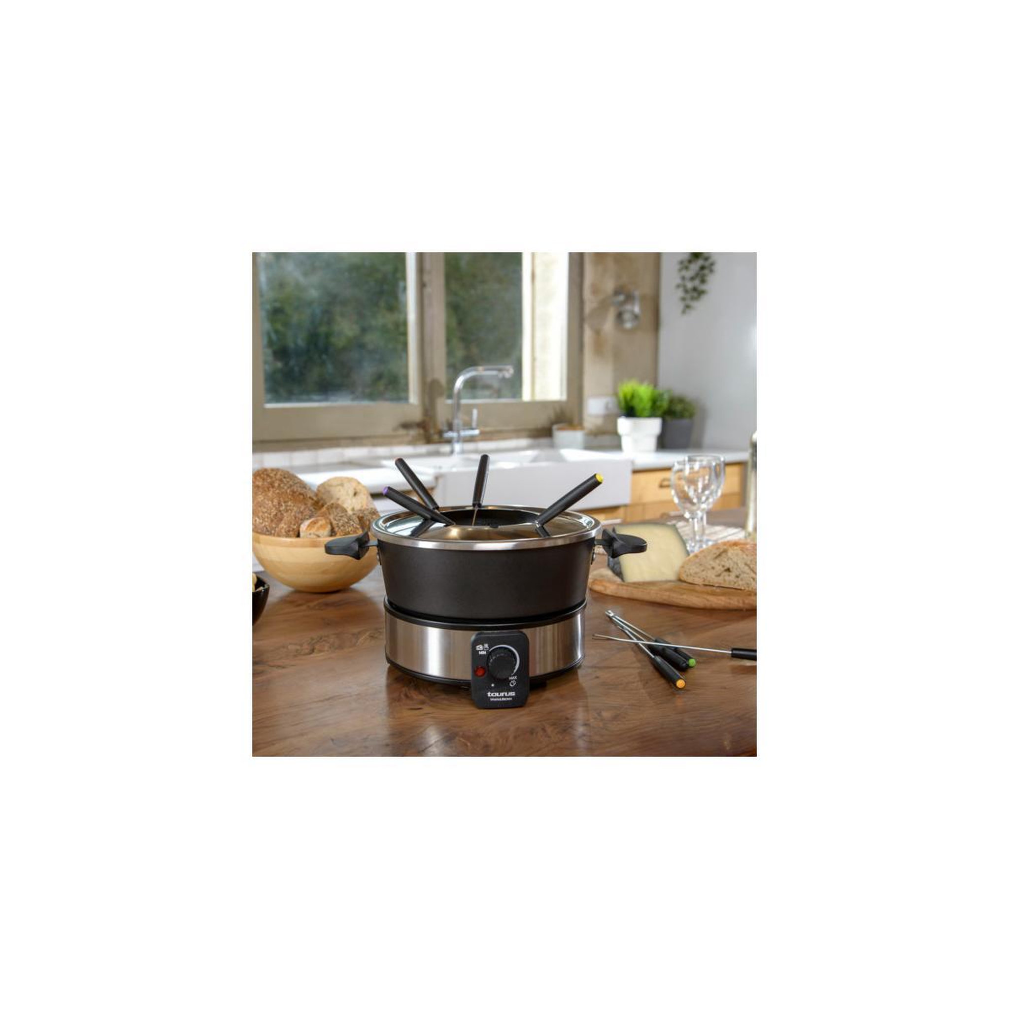 Voir la diapositive 3 : TAURUS WHITE & BROWN Fondue 1000w 8 personnes - ff2