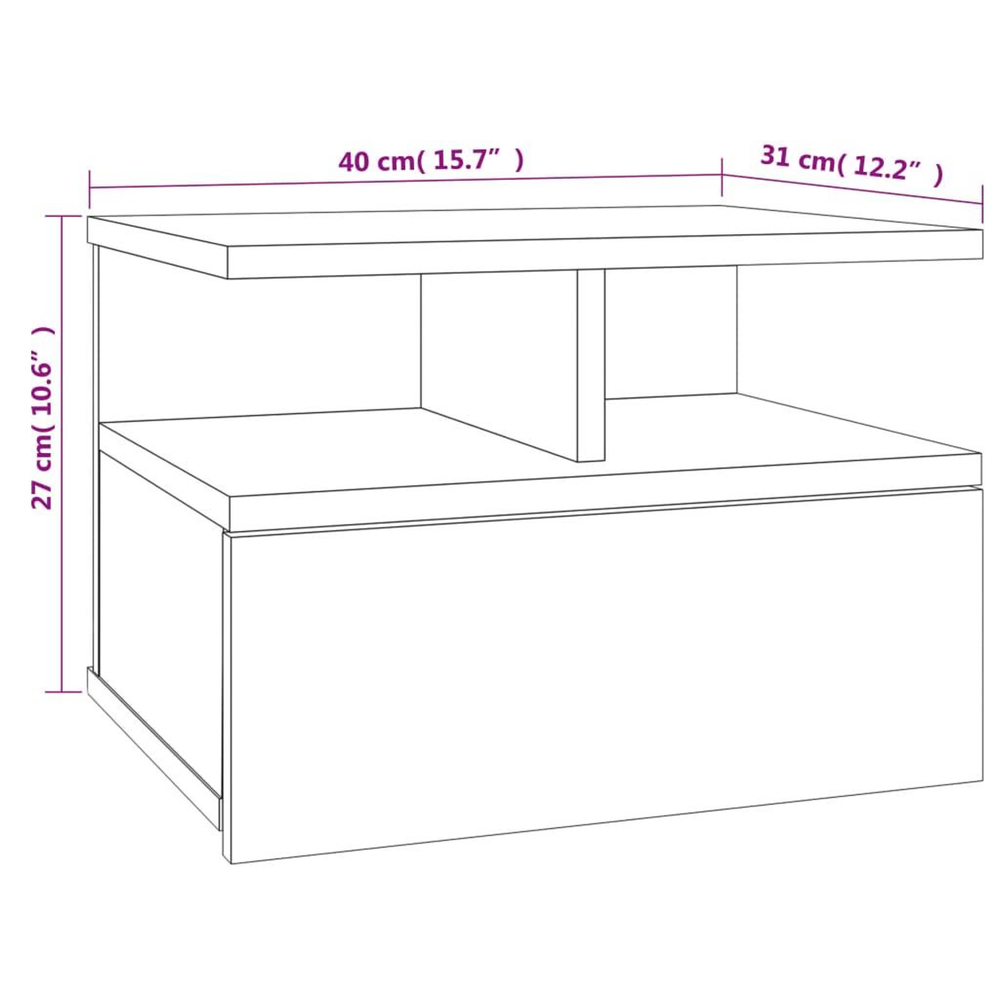 Voir la diapositive 6 : VIDAXL Tables de chevet flottantes 2 pcs Chene fume Bois d'ingenierie