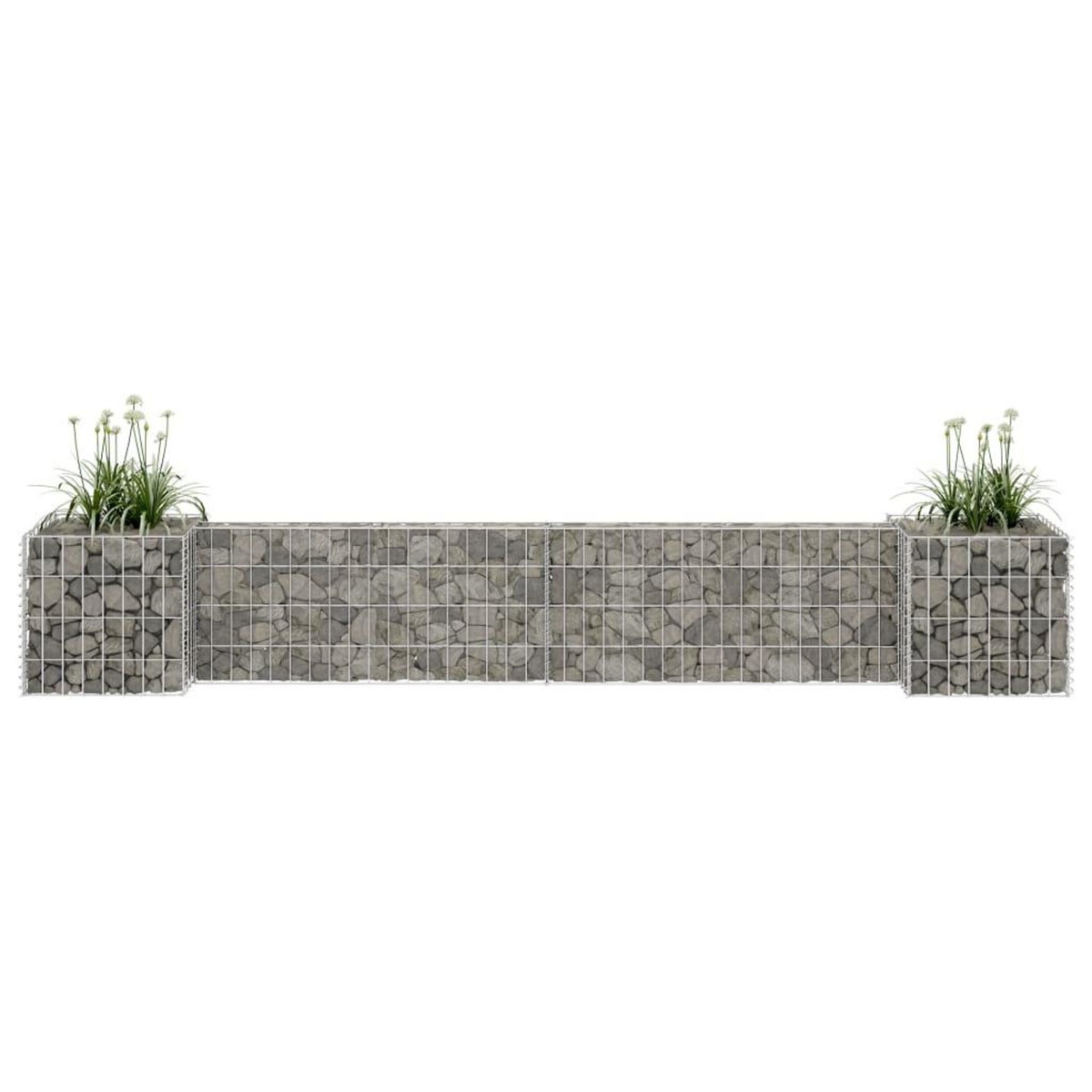 VIDAXL Jardiniere a gabion en H Fil d'acier 260x40x40 cm