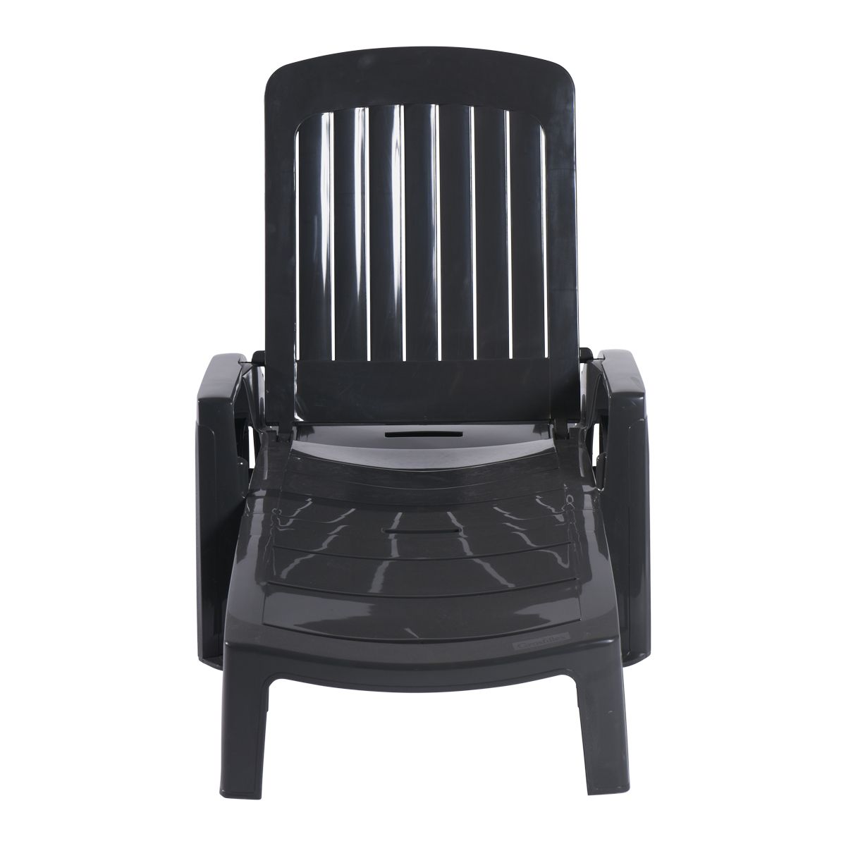 GROSFILLEX Bain de soleil pliant multipositions - Résine - Gris - MIAMI