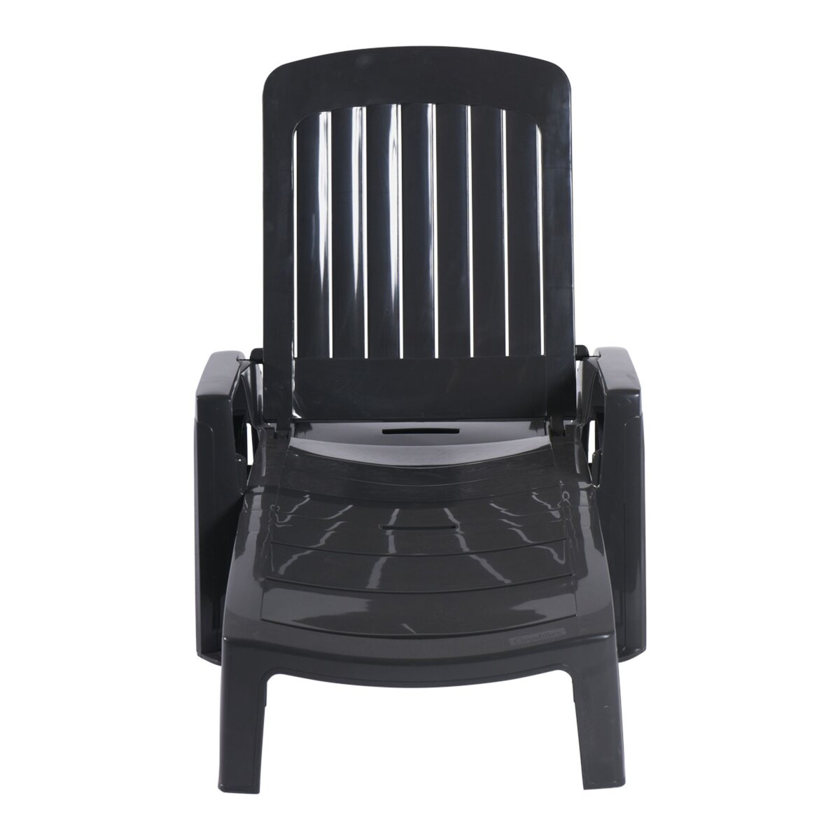 GROSFILLEX Bain de soleil pliant multipositions - Résine - Gris - MIAMI