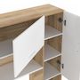 Voir la diapositive 6 : ID MARKET Pont de lit BRIDGET 226 cm avec rangements bois et blanc