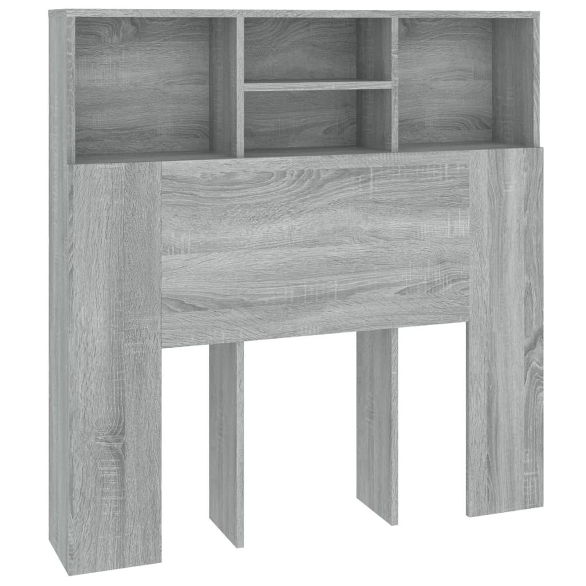 Voir la diapositive 2 : VIDAXL Armoire de tete de lit Sonoma gris 100x19x103,5 cm