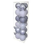 FEERIC LIGHT & CHRISTMAS Lot de 18 Boules de Noël  Colorama  3cm Argent & Blanc