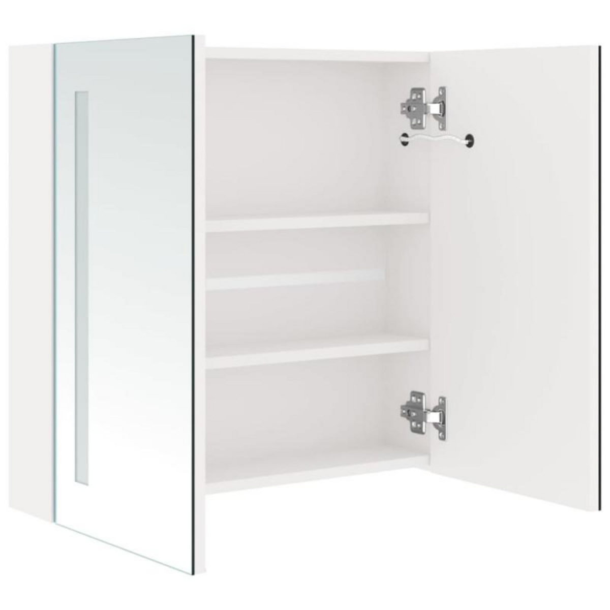 VIDAXL Armoire de salle de bain à miroir LED Blanc brillant 62x14x60cm