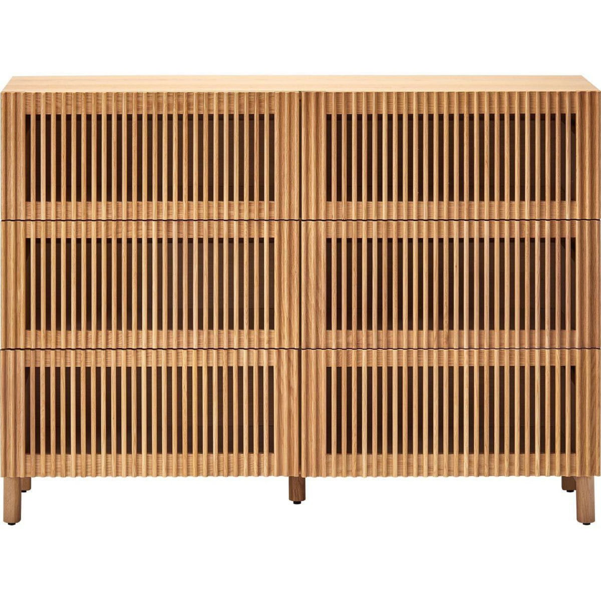 HOMIFAB Commode 6 tiroirs en bois 120 cm - Umea