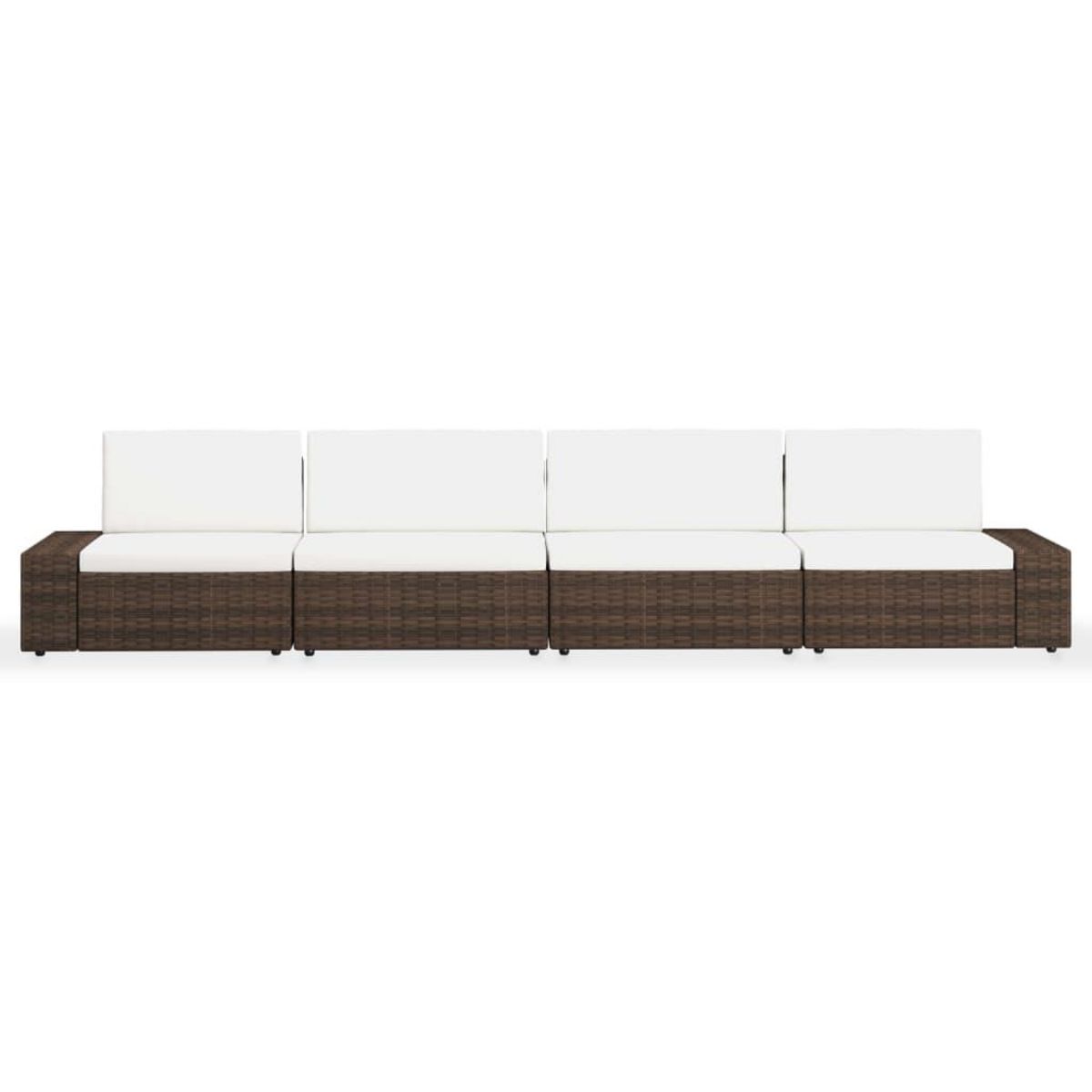 VIDAXL Salon de jardin 4 pcs Resine tressee Marron