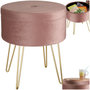 Voir la diapositive 1 : tectake Tabouret avec espace de rangement rond rose