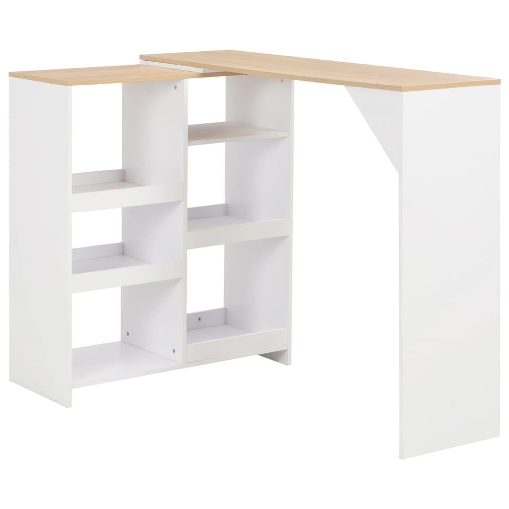 Voir la diapositive 1 : VIDAXL Table de bar avec tablette amovible Blanc 138x39x110 cm