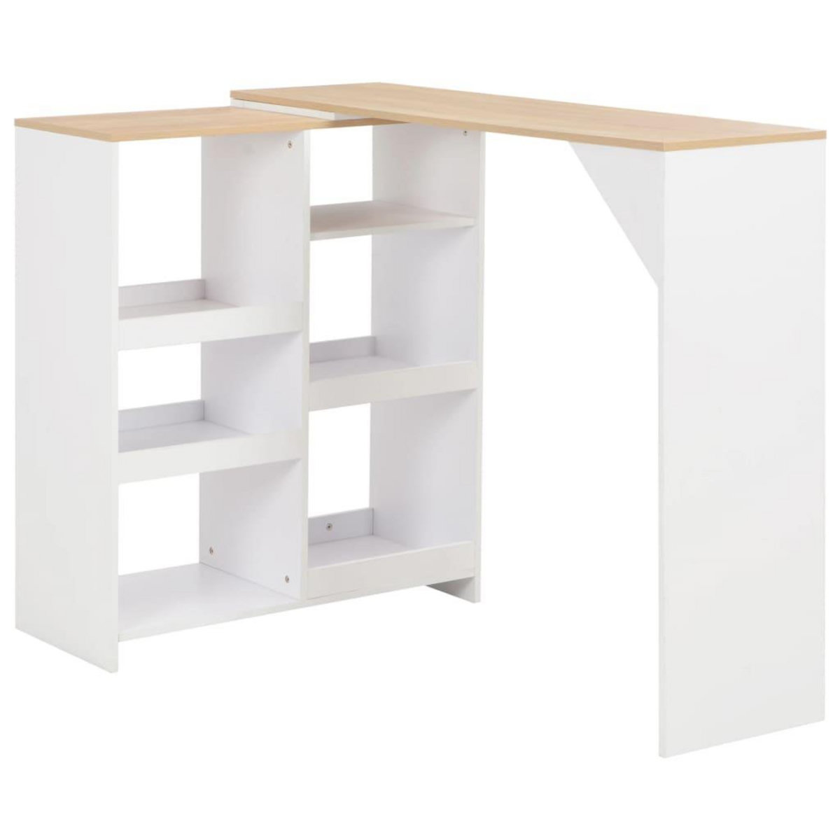 VIDAXL Table de bar avec tablette amovible Blanc 138x39x110 cm
