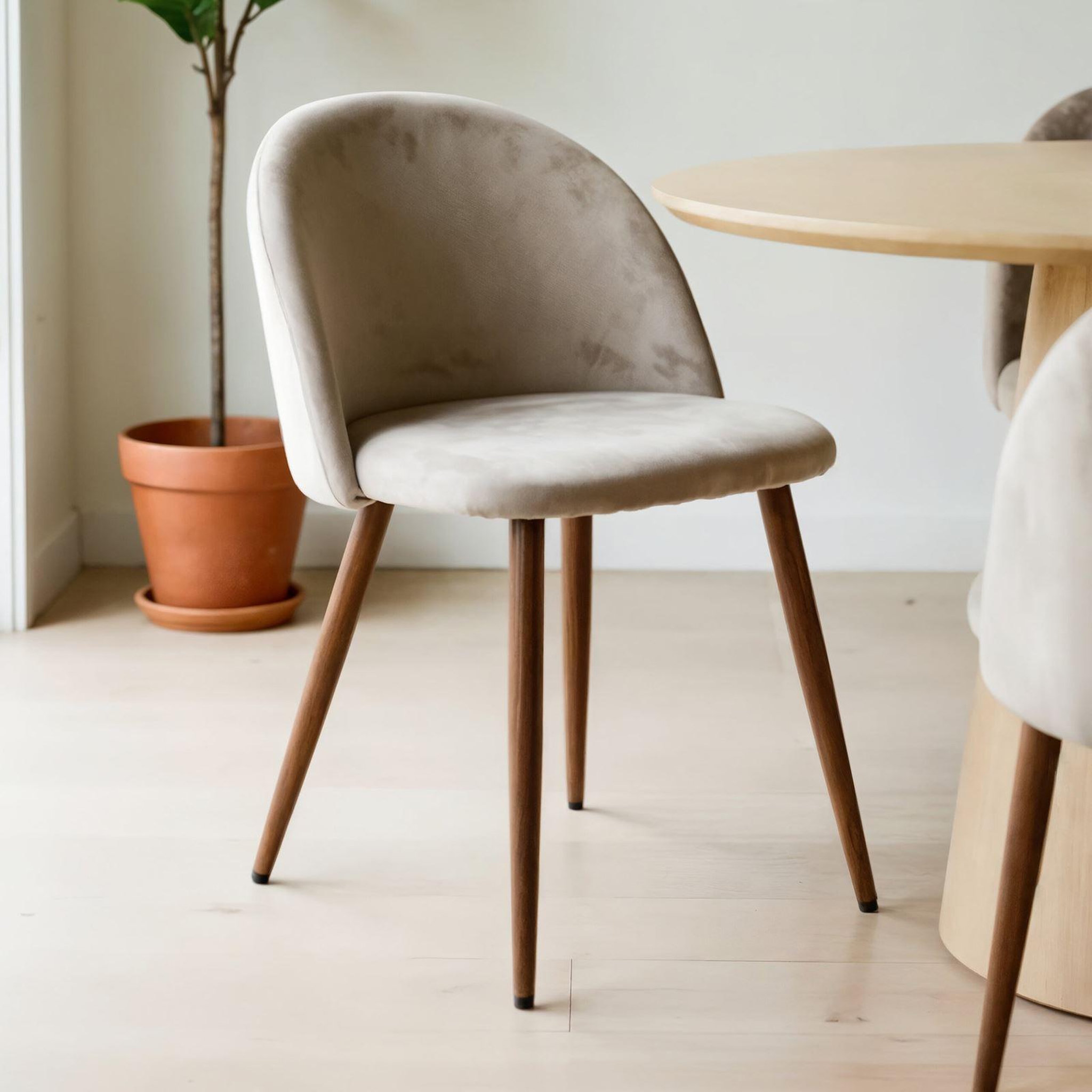 Voir la diapositive 2 : IDIMEX Lot de 2 chaises navia de salle à manger en velours