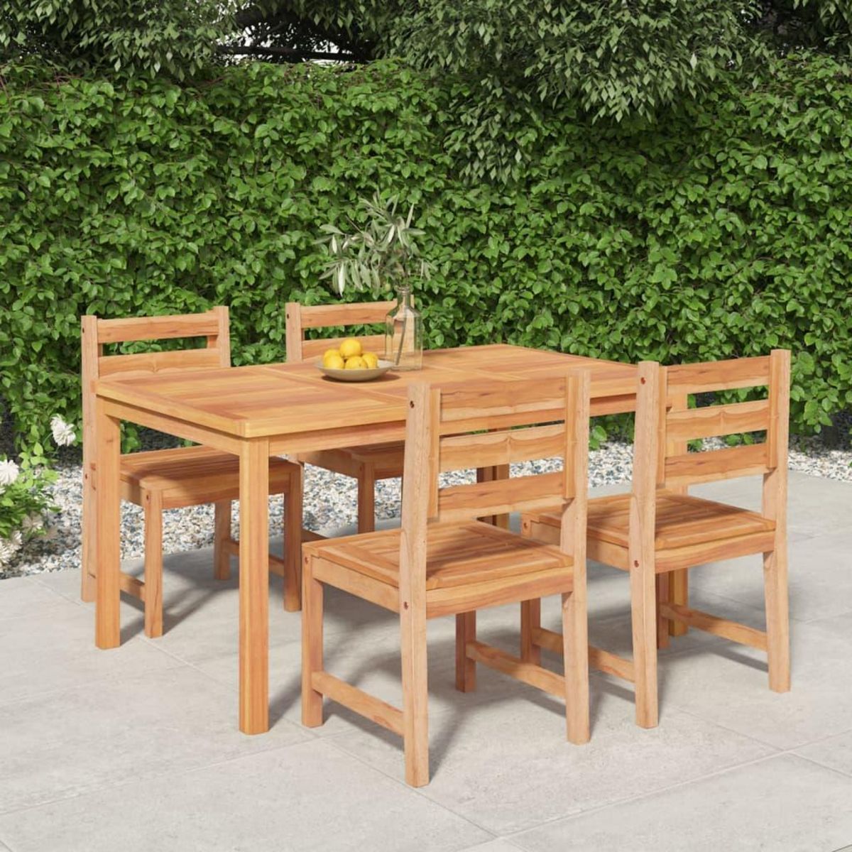 VIDAXL Ensemble a manger de jardin 5pcs Bois de teck massif