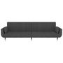 Voir la diapositive 4 : VIDAXL Canape-lit a 2 places avec deux oreillers Gris fonce Velours