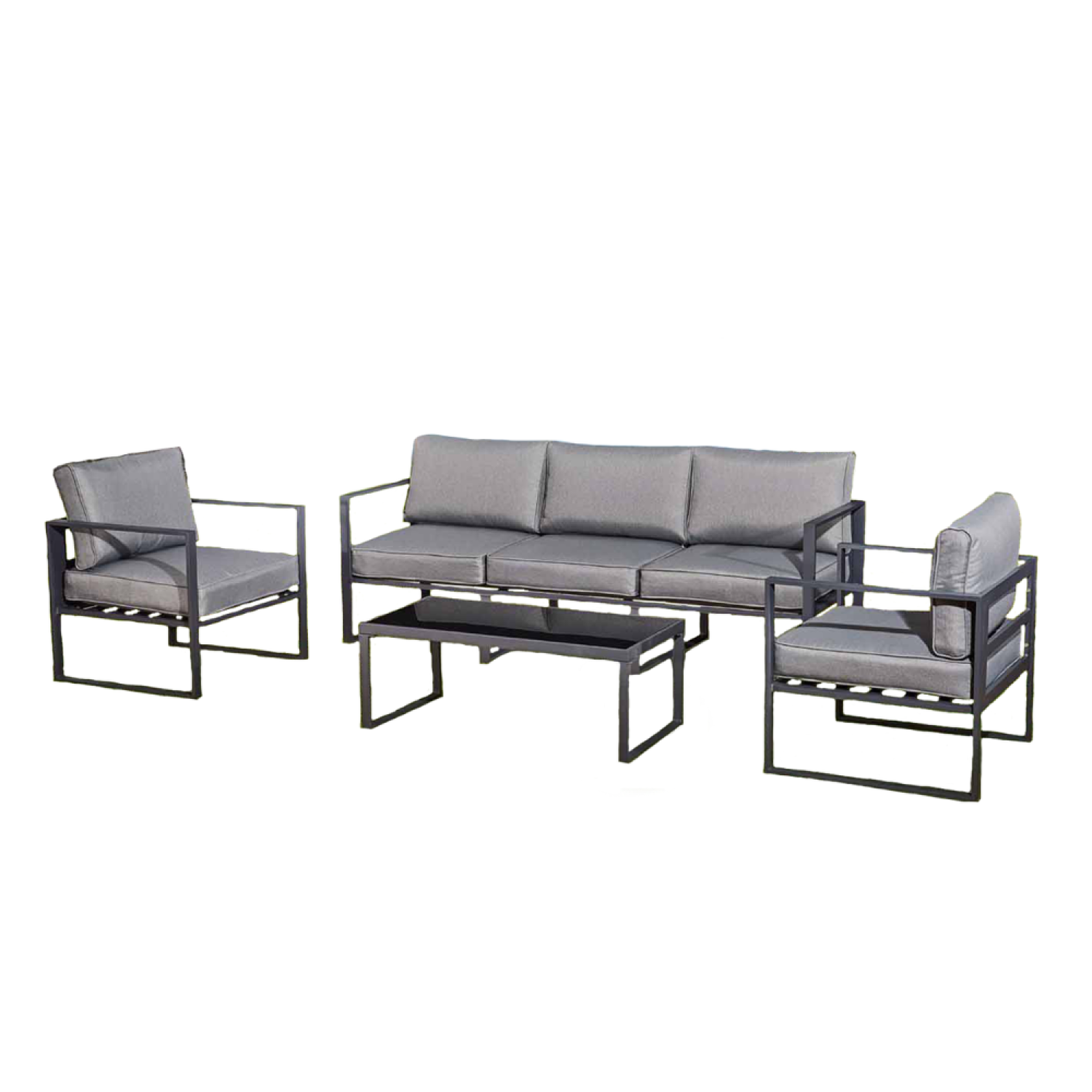 CONCEPT USINE Salon de jardin en aluminium Gris MEMPHIS