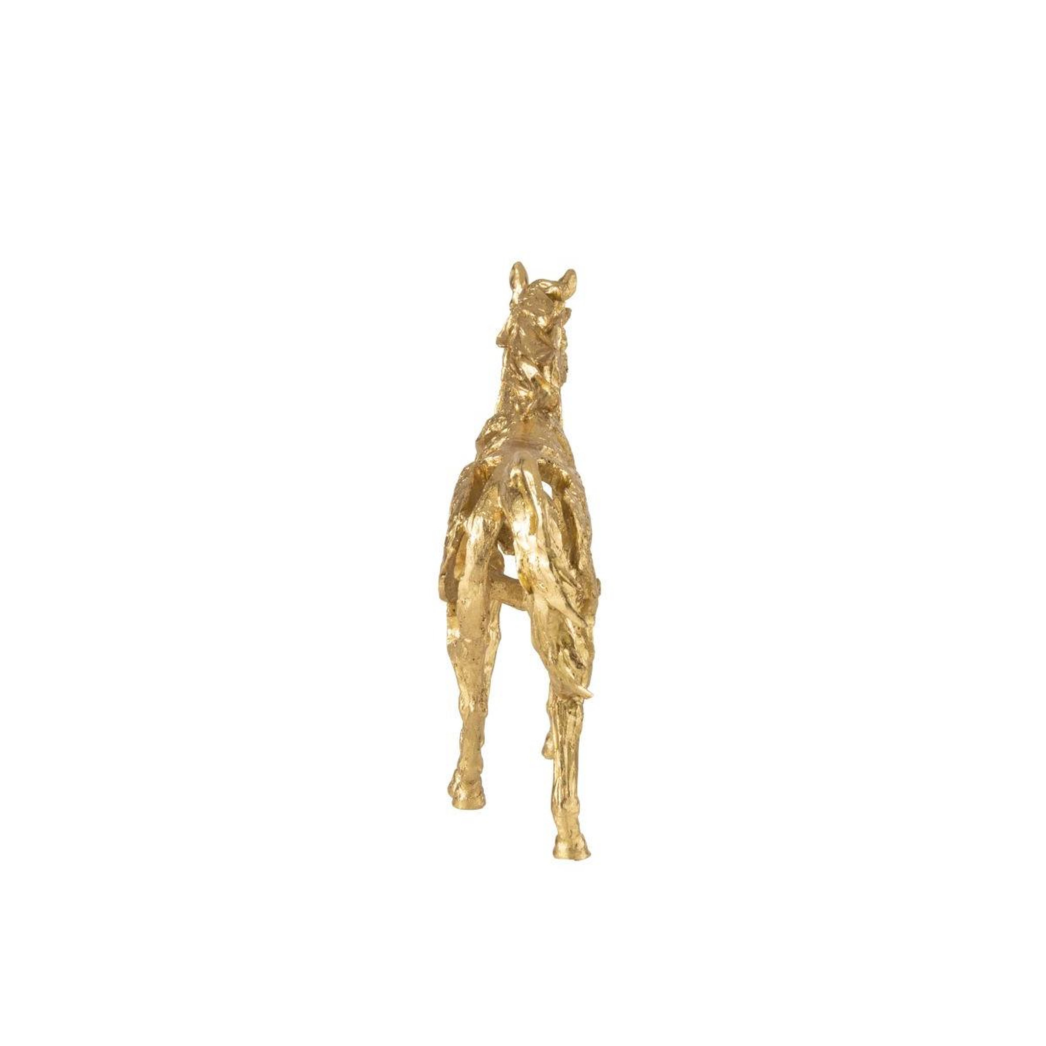 Voir la diapositive 4 : J-LINE Statuette cheval ajouré  hollywood  44cm doré