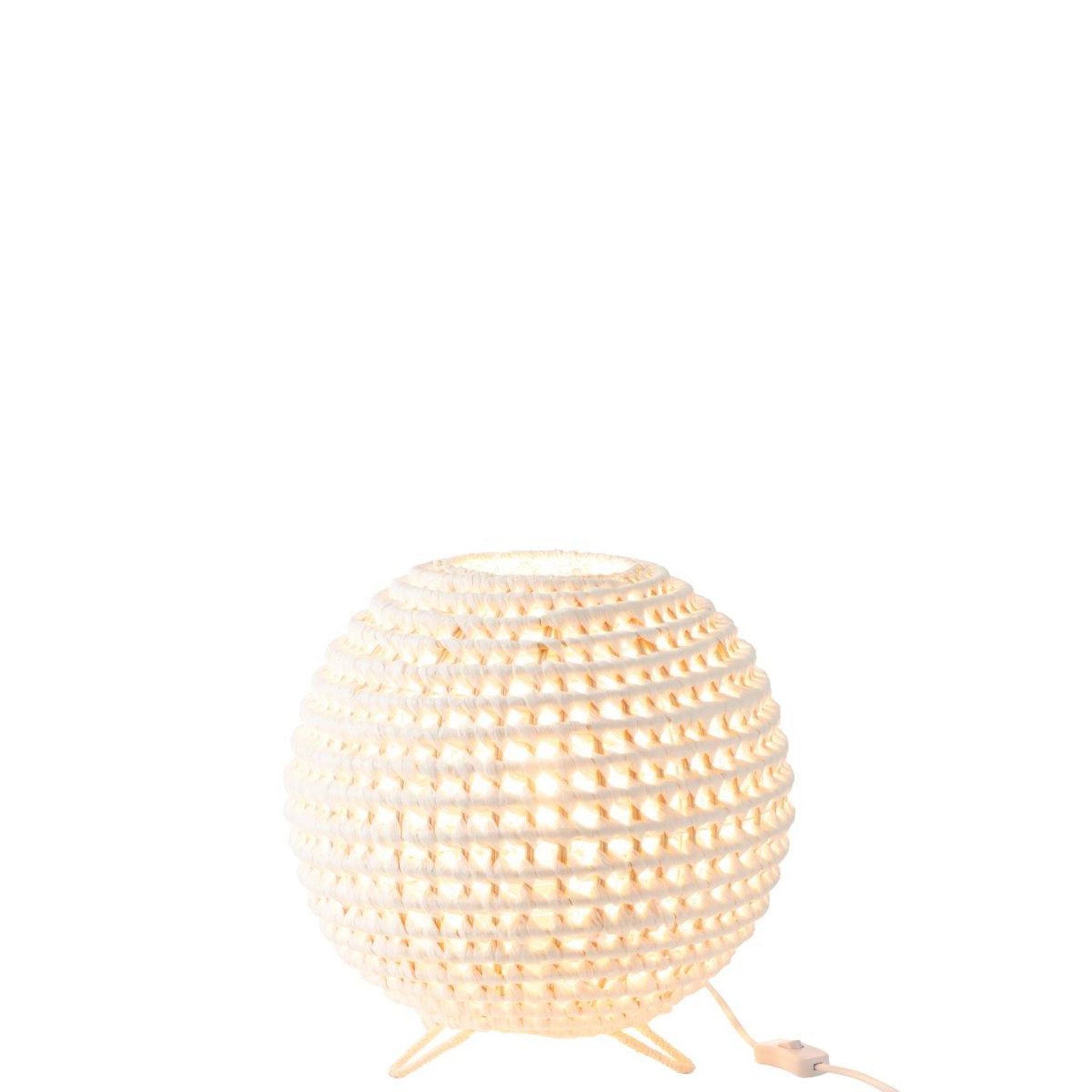 Voir la diapositive 2 : J-LINE Lampe à poser en métal  torsade  42cm blanc