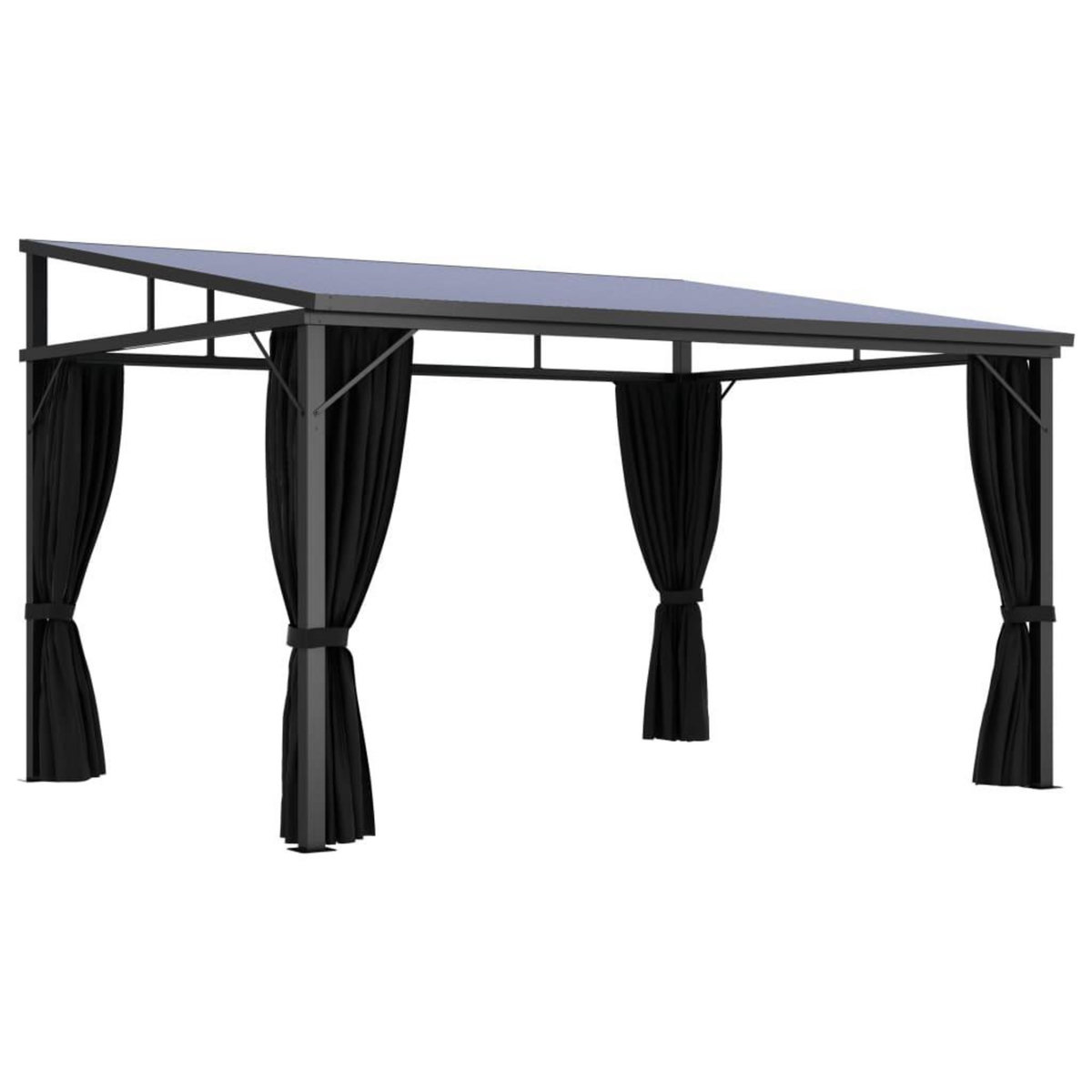 VIDAXL Belvedere avec rideau 405x294x244 cm Anthracite