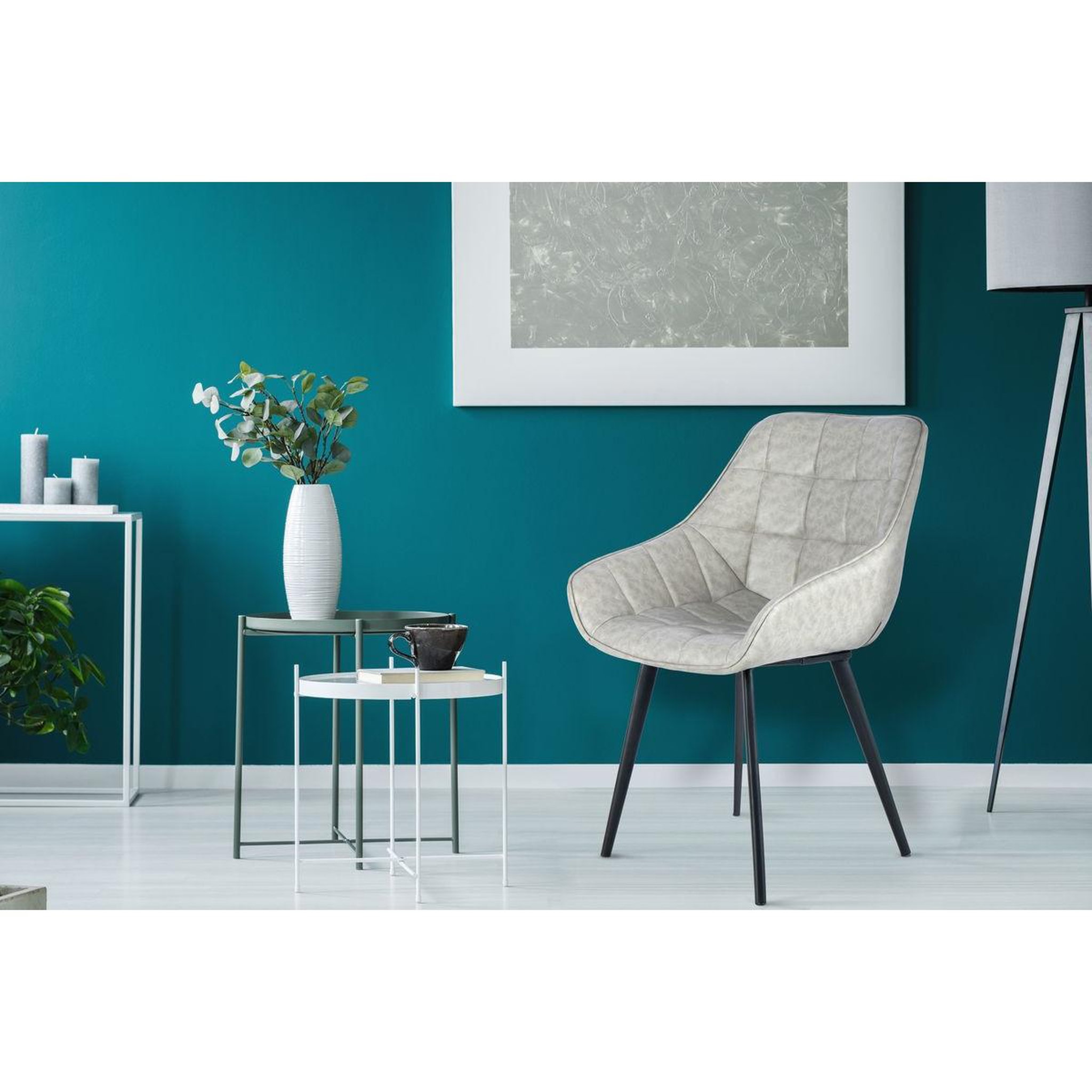 Voir la diapositive 3 : Paris Prix Lot de 2 chaises rétro  demi  88cm gris & noir
