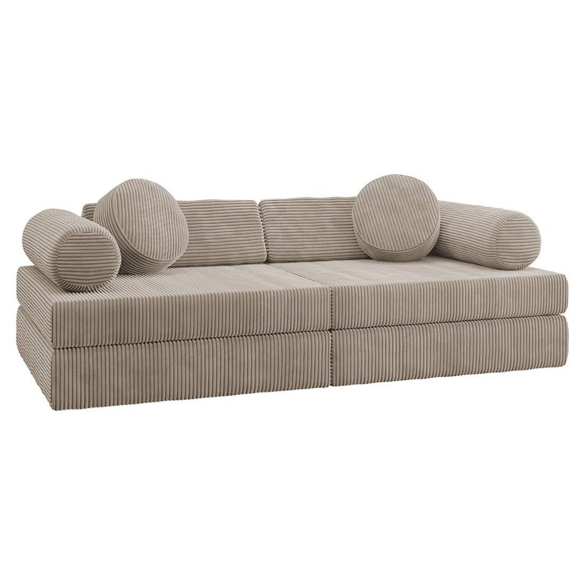 BEST MOBILIER Ines - canapé droit 2 places en velours côtelé