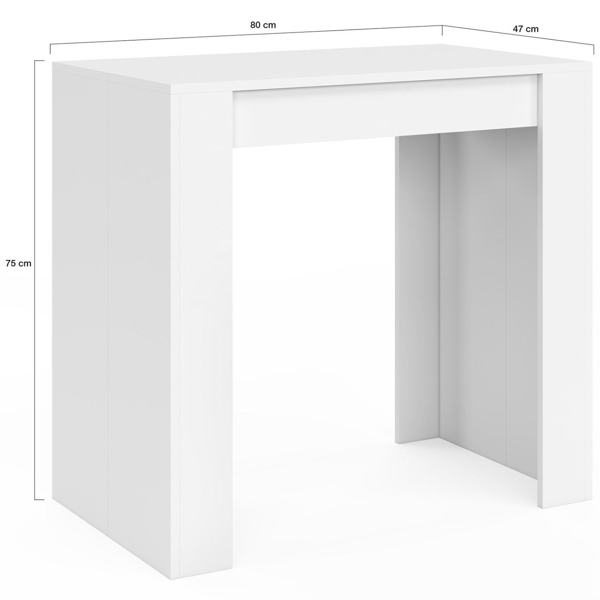 Voir la diapositive 5 : ID MARKET Table console extensible orlando 6 personnes 140 cm bois blanc
