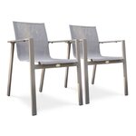 Paris Prix Lot de 2 Fauteuils de Jardin Empilables  Zahara  84cm Taupe