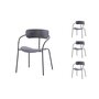 CONCEPT USINE Lot de 4 chaises design gris foncé design ALEXIA