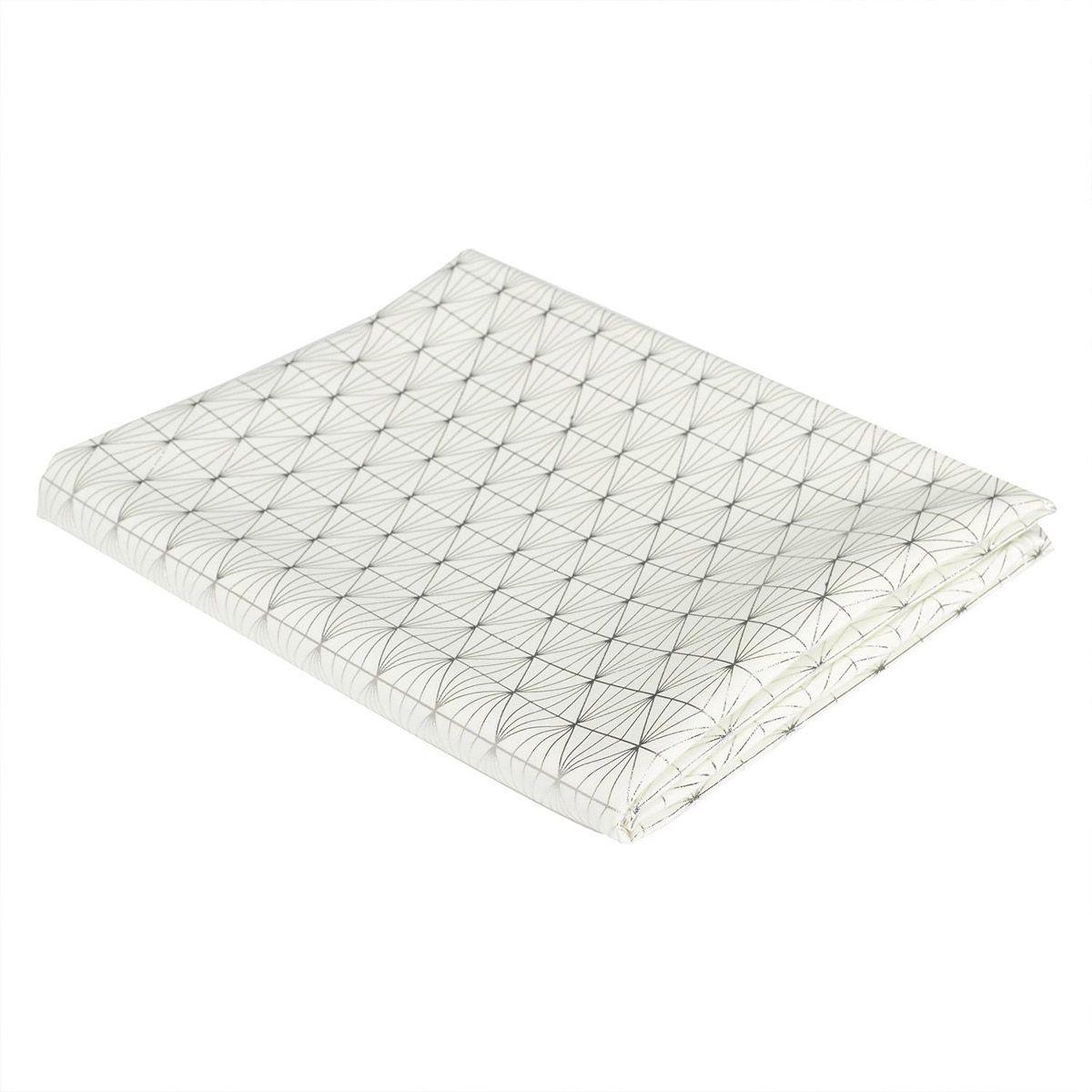 Voir la diapositive 2 : The Home Deco Factory Nappe rectangulaire  géométrique  140x250cm argent