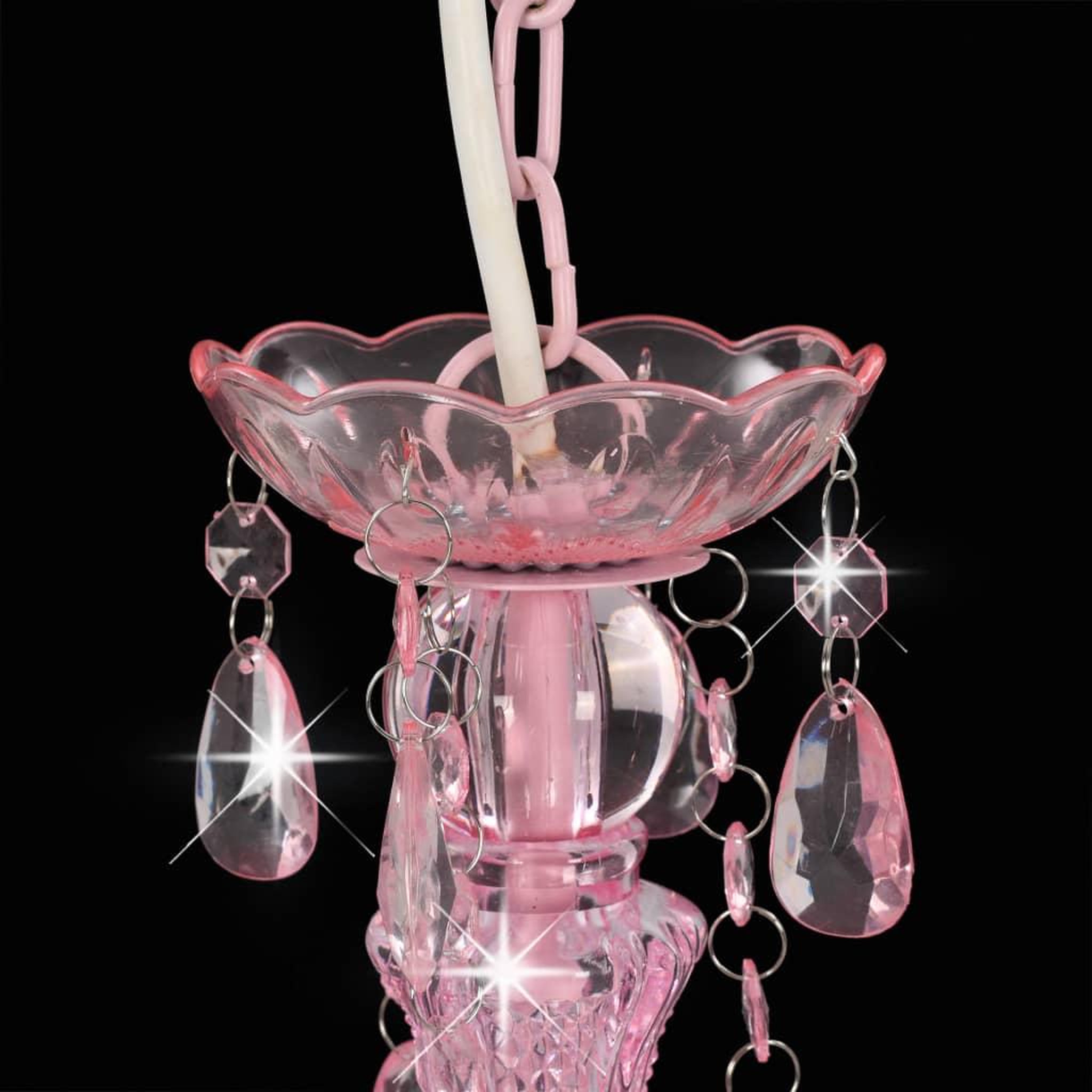 Voir la diapositive 5 : VIDAXL Lustre avec perles Rose Rond 3 x E14