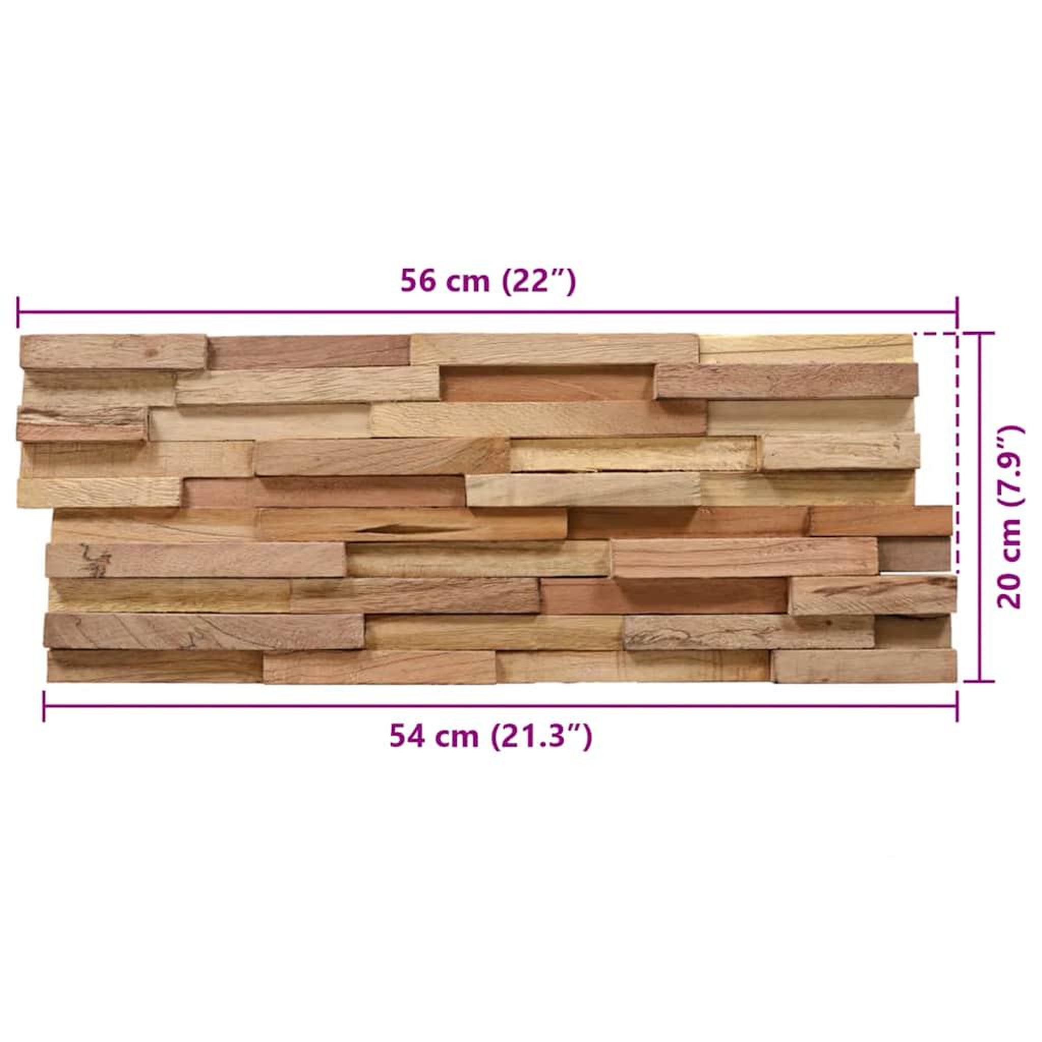 Voir la diapositive 5 : VIDAXL Panneaux de revetement mural 3d 10 pcs 1,08 m^2 bois de teck